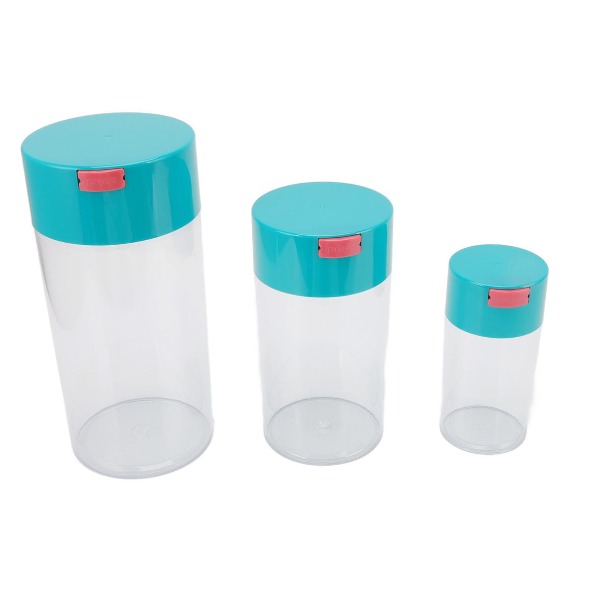 Airtight Jar Set Transparent 2100ml 1100ml 400ml Plastic Vacuum Storage Cans for Dried Fruit Coffee Bean Tea