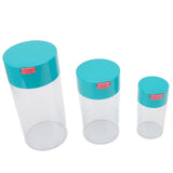 Airtight Jar Set Transparent 2100ml 1100ml 400ml Plastic Vacuum Storage Cans for Dried Fruit Coffee Bean Tea - Side View