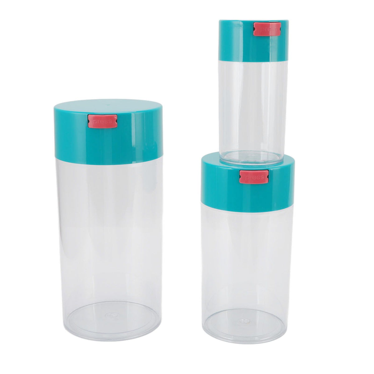 Airtight Jar Set Transparent 2100ml 1100ml 400ml Plastic Vacuum Storage Cans for Dried Fruit Coffee Bean Tea
