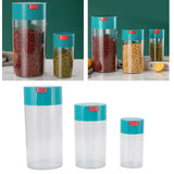 Airtight Jar Set Transparent 2100ml 1100ml 400ml Plastic Vacuum Storage Cans for Dried Fruit Coffee Bean Tea