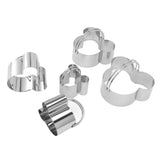 5Pcs Stainless Steel Biscuit Cutter Set Removable Easy Release Professional Cookie Cutter Set with Handle for Baking - Side View
