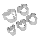 5Pcs Stainless Steel Biscuit Cutter Set Removable Easy Release Professional Cookie Cutter Set with Handle for Baking