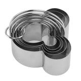 5Pcs Stainless Steel Biscuit Cutter Set Removable Easy Release Professional Cookie Cutter Set with Handle for Baking - 45-Degree Angle