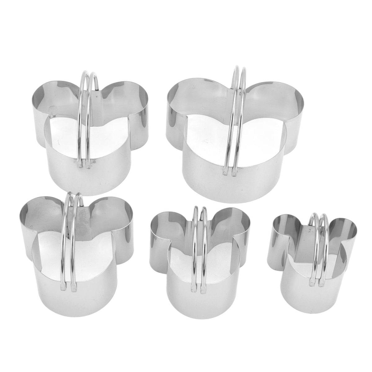 5Pcs Stainless Steel Biscuit Cutter Set Removable Easy Release Professional Cookie Cutter Set with Handle for Baking