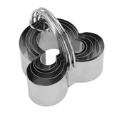 5Pcs Stainless Steel Biscuit Cutter Set Removable Easy Release Professional Cookie Cutter Set with Handle for Baking - Low Angle