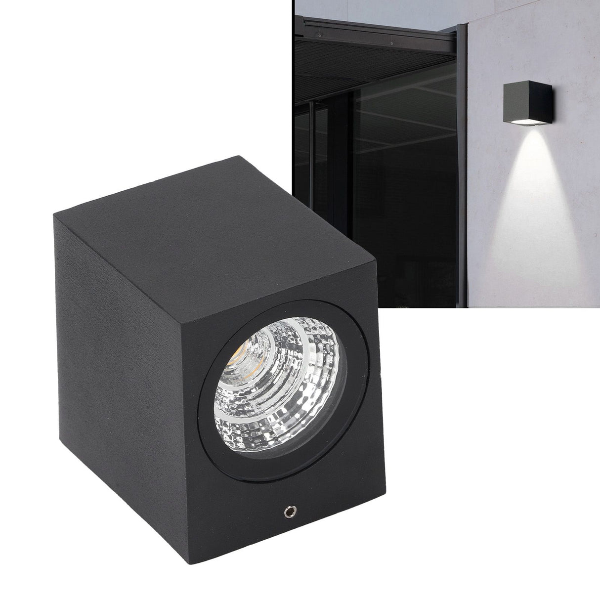 5W Outdoor LED Wall Lamp Light Aluminum Waterproof 85‑265V for Hallway Patio Porch Exterior Light Fixtures 8x7.5x6.5cm White Light