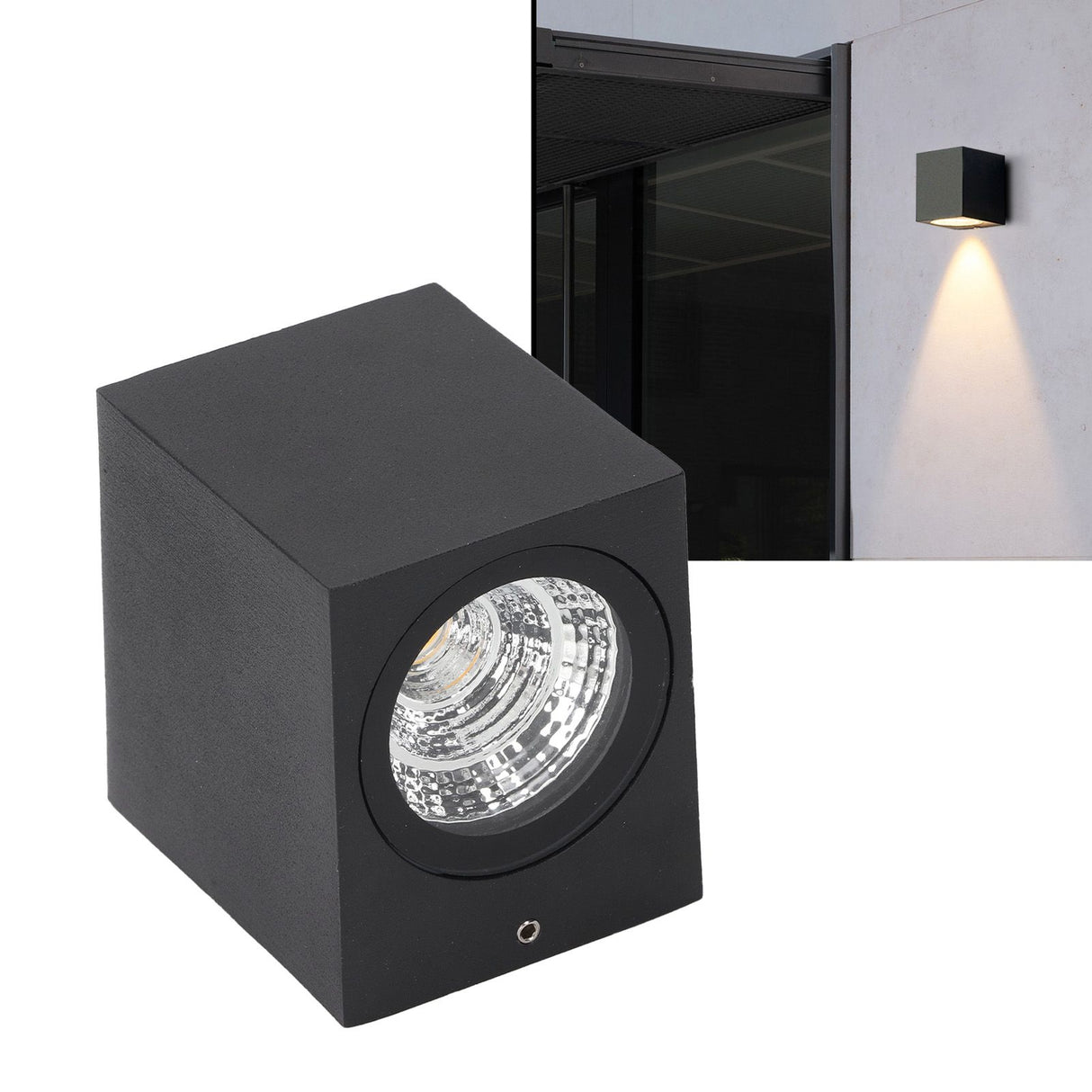 5W Outdoor LED Wall Lamp Light Aluminum Waterproof 85‑265V for Hallway Patio Porch Exterior Light Fixtures 8x7.5x6.5cm Warm Light