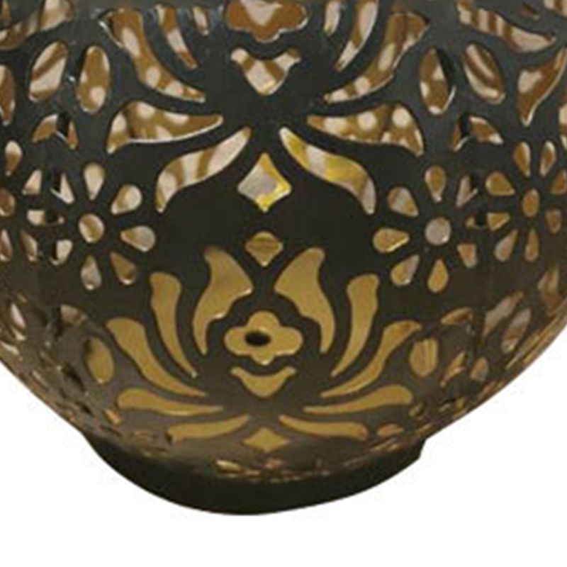 Iron Hollow Solar Lantern Portable Outdoor Solar Hanging Lantern for Garden Yard Patio Decor GZ 0032 Black Solar Landscape Light