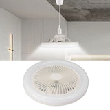 9.8in LED Ceiling Fan Light Quiet 3 Gears Ceiling Fan with E27 Lamp for Living Room 86‑265V White