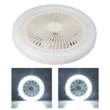 9.8in LED Ceiling Fan Light Quiet 3 Gears Ceiling Fan with E27 Lamp for Living Room 86‑265V White
