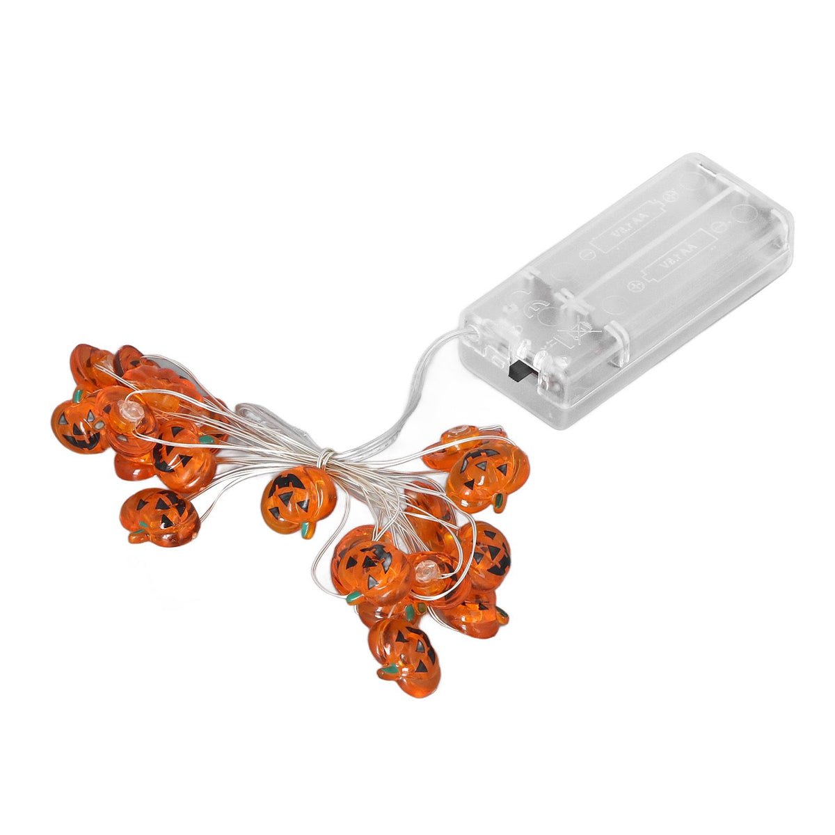 Pumpkin Lights String 2m Long 20pcs LED Copper Wire DIY Battery Powered Decorative Halloween Decor for Indoor Outdoor
