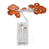 Pumpkin Lights String 2m Long 20pcs LED Copper Wire DIY Battery Powered Decorative Halloween Decor for Indoor Outdoor
