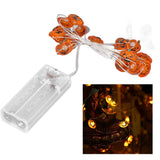 Pumpkin Lights String 2m Long 20pcs LED Copper Wire DIY Battery Powered Decorative Halloween Decor for Indoor Outdoor