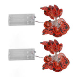 2sets Pumpkin Lights String 2 Meters 20 Lights Waterproof Portable Plastic Plug Free Halloween Lights for Decoration