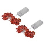 2sets Pumpkin Lights String 2 Meters 20 Lights Waterproof Portable Plastic Plug Free Halloween Lights for Decoration