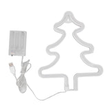 Christmas Neon Sign Christmas Tree Shape Neon Light USB Decorative Night Light for Desk Wall Display - Front View