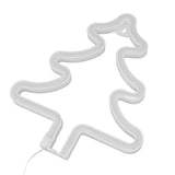 Christmas Neon Sign Christmas Tree Shape Neon Light USB Decorative Night Light for Desk Wall Display - Top-Down View