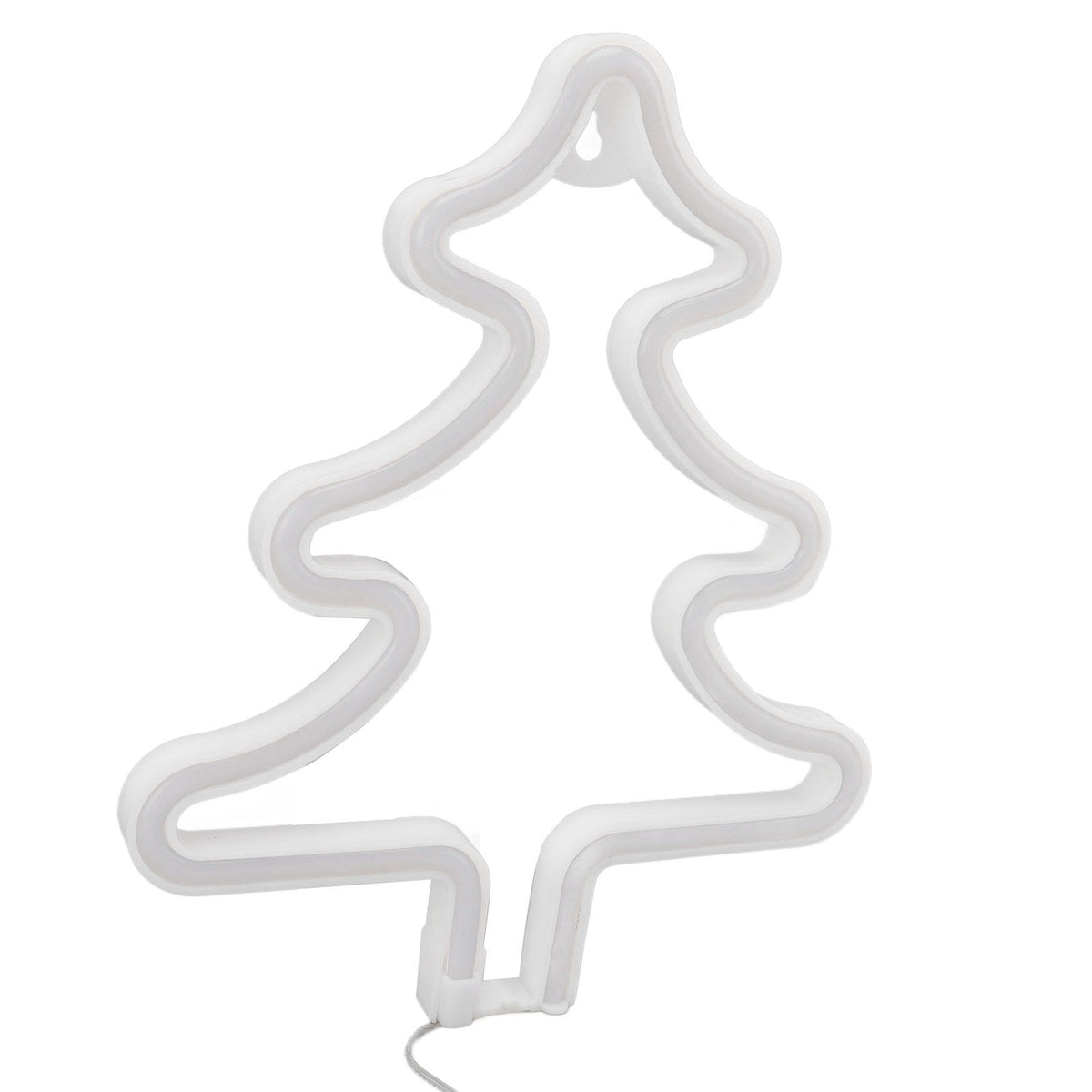 Christmas Neon Sign Christmas Tree Shape Neon Light USB Decorative Night Light for Desk Wall Display