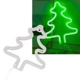 Christmas Neon Sign Christmas Tree Shape Neon Light USB Decorative Night Light for Desk Wall Display