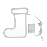 Christmas Neon Light LED Christmas Boot Neon Sign Light Battery Operated USB Charging Wall Decor Light for Party Decoration - Front View