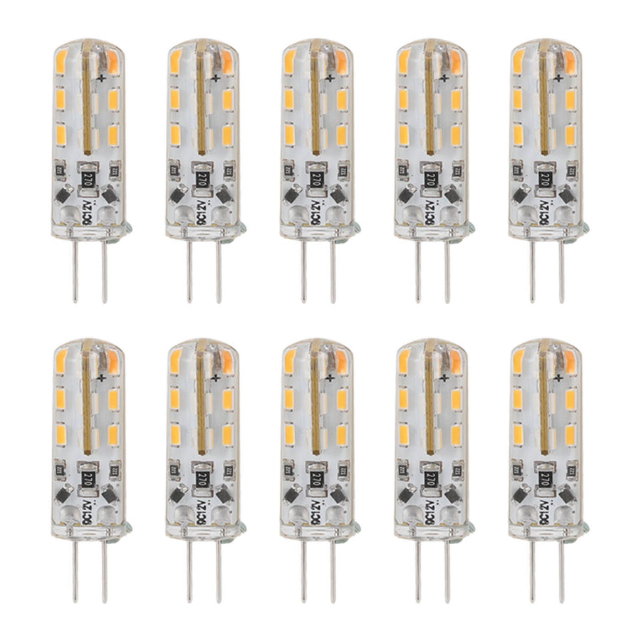 10pcs G4 LED Bulb 1.5W DC12V Warm White 3000K 110LM Bi Pin Light Bulbs LED for Cabinet Lighting Courtyard