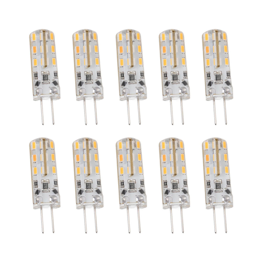 10pcs G4 LED Bulb 1.5W DC12V Warm White 3000K 110LM Bi Pin Light Bulbs LED for Cabinet Lighting Courtyard
