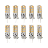 10pcs G4 LED Bulb 1.5W DC12V Warm White 3000K 110LM Bi Pin Light Bulbs LED for Cabinet Lighting Courtyard - 45-Degree Angle