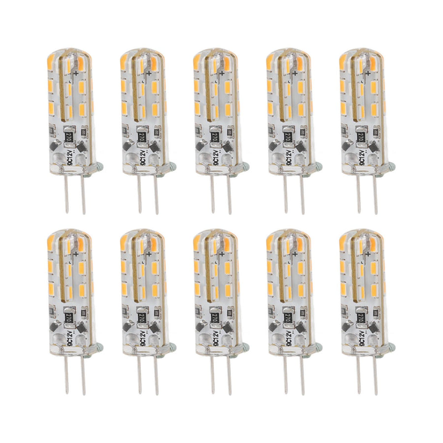10pcs G4 LED Bulb 1.5W DC12V Warm White 3000K 110LM Bi Pin Light Bulbs LED for Cabinet Lighting Courtyard