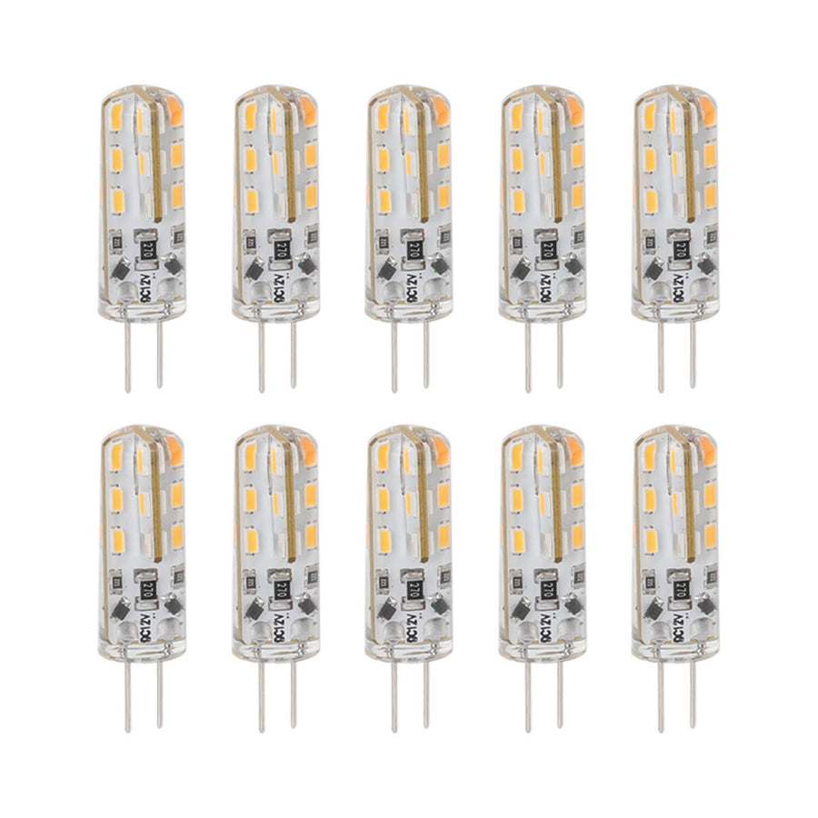 10pcs G4 LED Bulb 1.5W DC12V Warm White 3000K 110LM Bi Pin Light Bulbs LED for Cabinet Lighting Courtyard