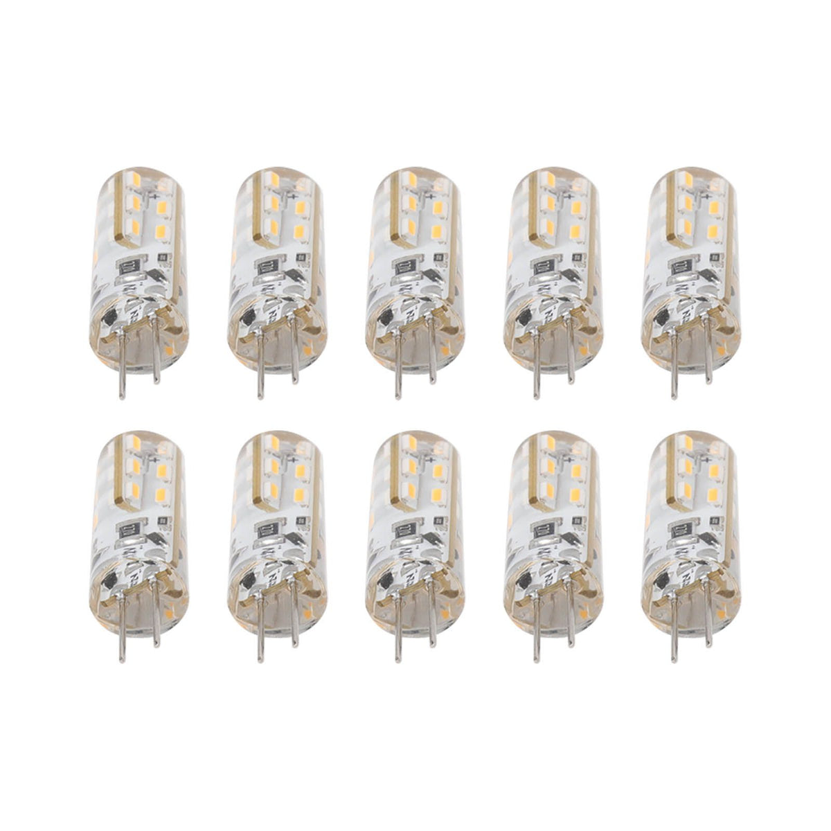 10pcs G4 LED Bulb 1.5W DC12V Warm White 3000K 110LM Bi Pin Light Bulbs LED for Cabinet Lighting Courtyard