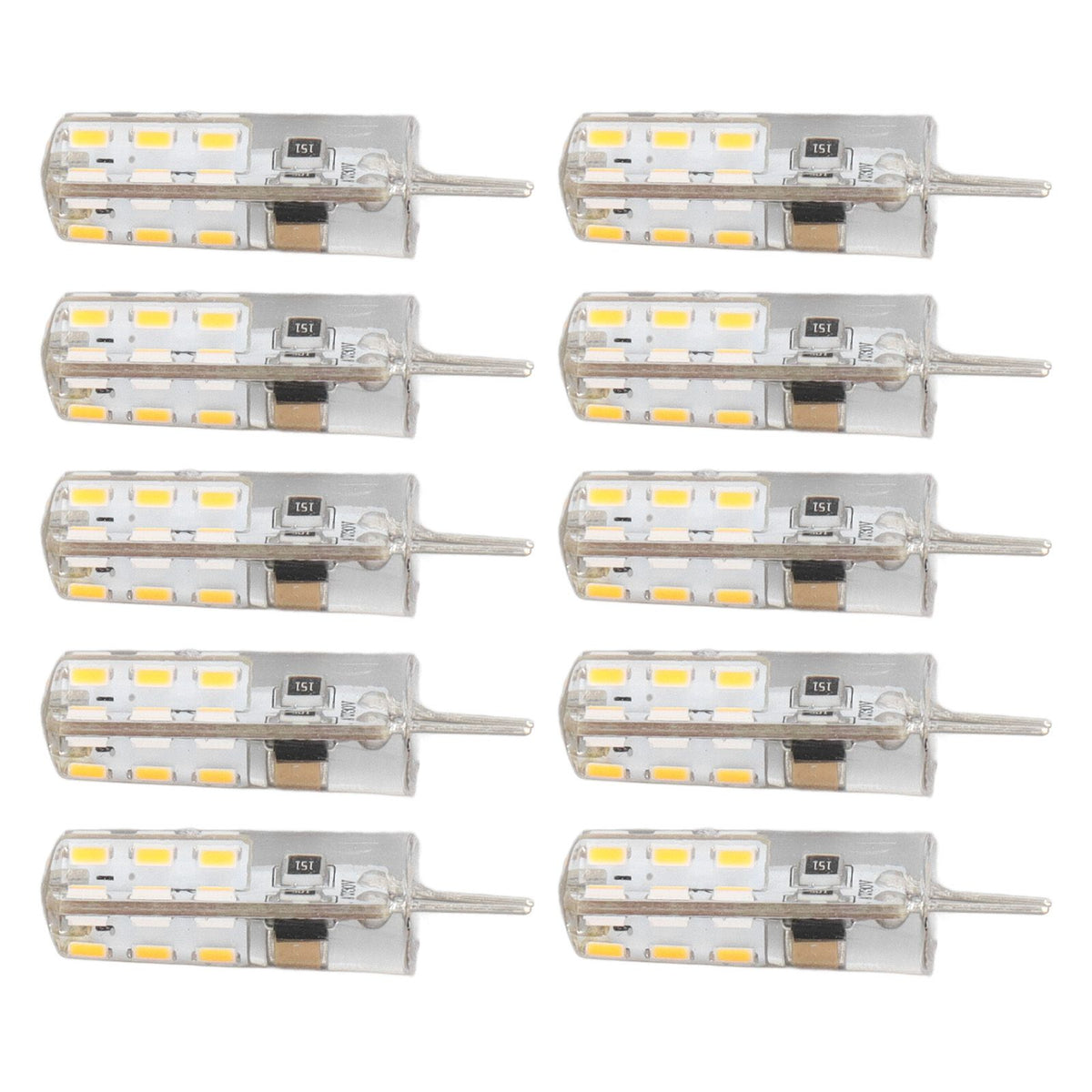 10 Pcs G4 LED Bulbs Bi Pin Base Silicone Warm White 3000K 1.5W AC220V 110LM Landscape Bulbs Replacement