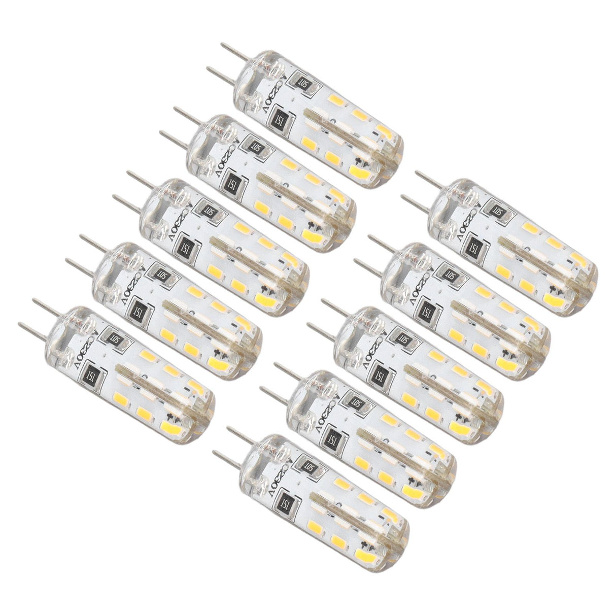 10 Pcs G4 LED Bulbs Bi Pin Base Silicone Warm White 3000K 1.5W AC220V 110LM Landscape Bulbs Replacement