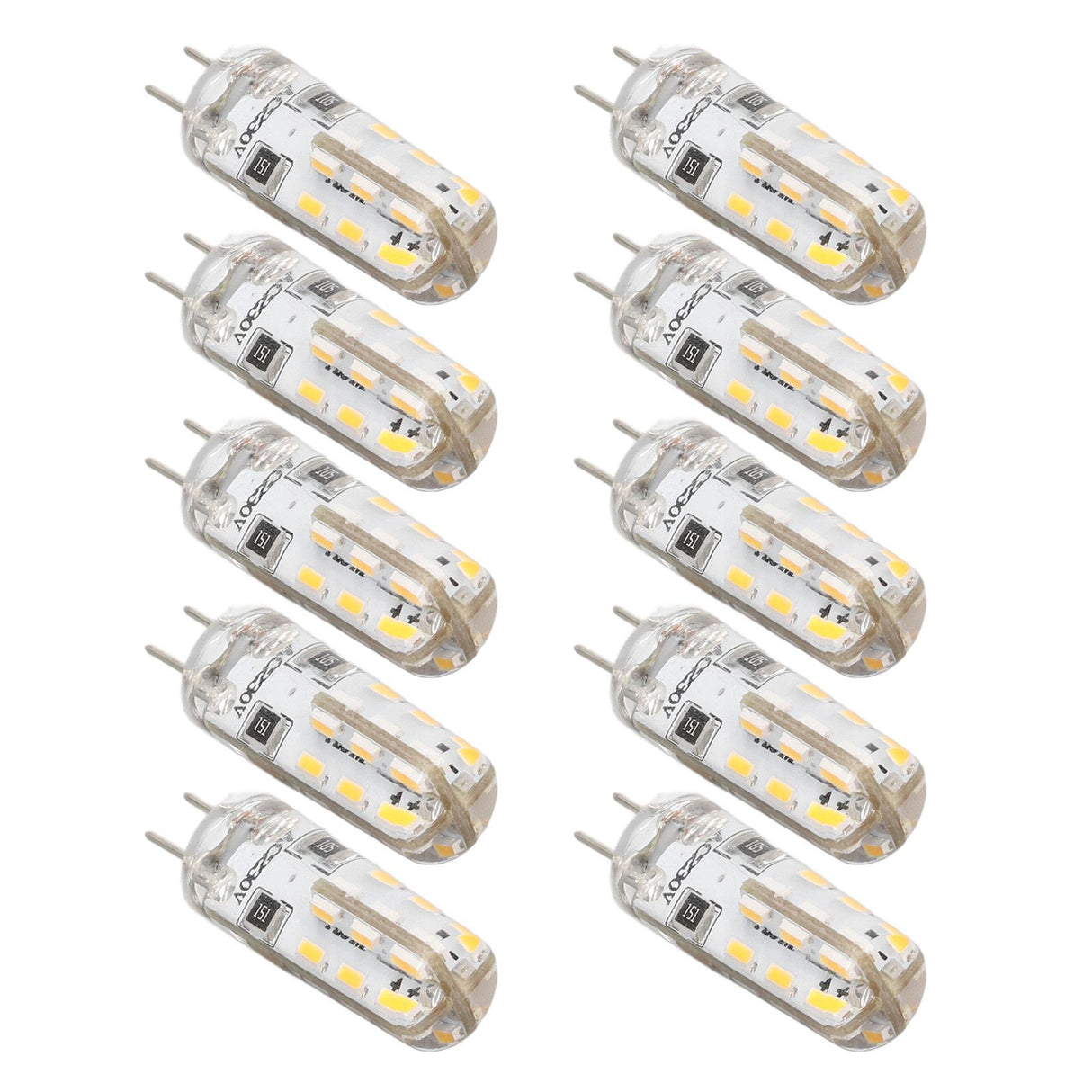 10 Pcs G4 LED Bulbs Bi Pin Base Silicone Warm White 3000K 1.5W AC220V 110LM Landscape Bulbs Replacement
