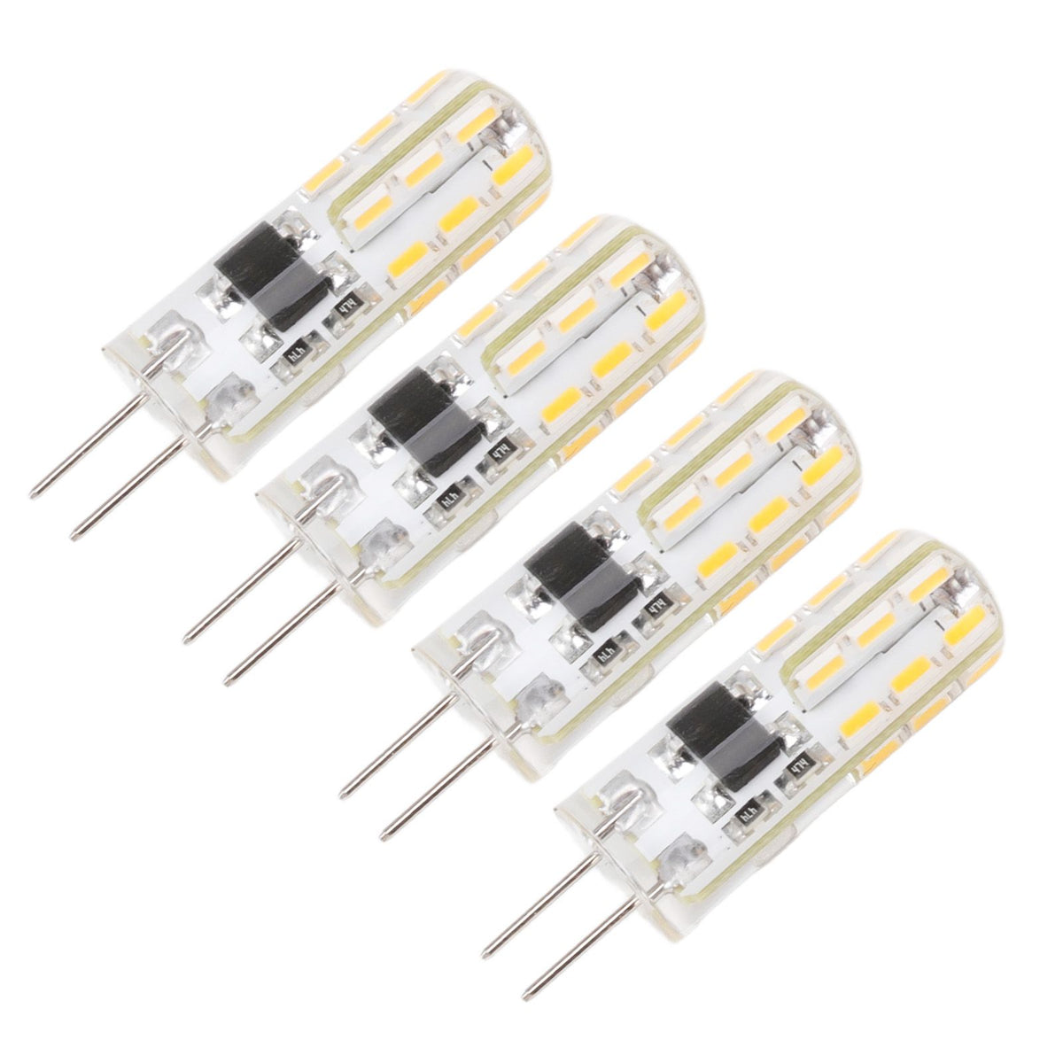 10pcs G4 LED Bulb Double Feet Base 1.5W AC110V 110LM Silicone Light Bulb for Landscape Lighting Courtyard Warm White 3000K
