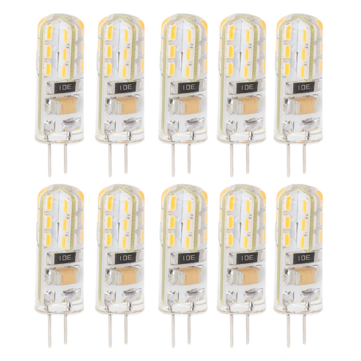 10pcs G4 LED Bulb Double Feet Base 1.5W AC110V 110LM Silicone Light Bulb for Landscape Lighting Courtyard Warm White 3000K