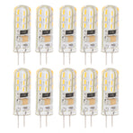 10pcs G4 LED Bulb Double Feet Base 1.5W AC110V 110LM Silicone Light Bulb for Landscape Lighting Courtyard Warm White 3000K