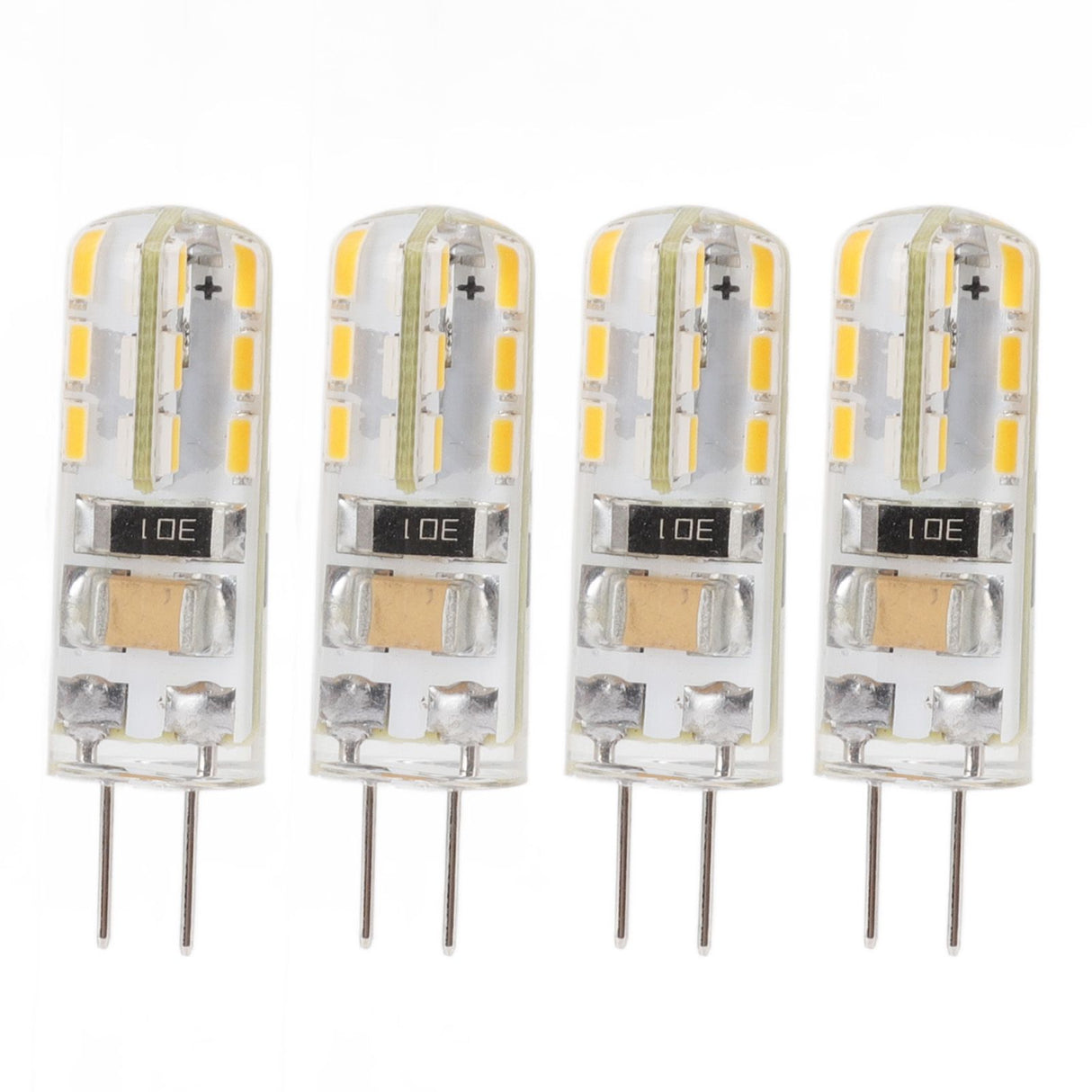 10pcs G4 LED Bulb Double Feet Base 1.5W AC110V 110LM Silicone Light Bulb for Landscape Lighting Courtyard Warm White 3000K