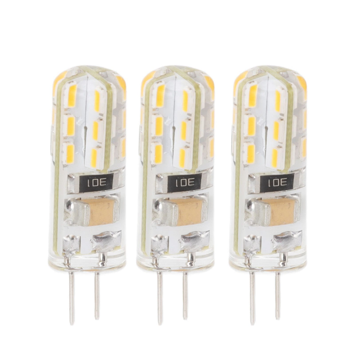 10pcs G4 LED Bulb Double Feet Base 1.5W AC110V 110LM Silicone Light Bulb for Landscape Lighting Courtyard Warm White 3000K