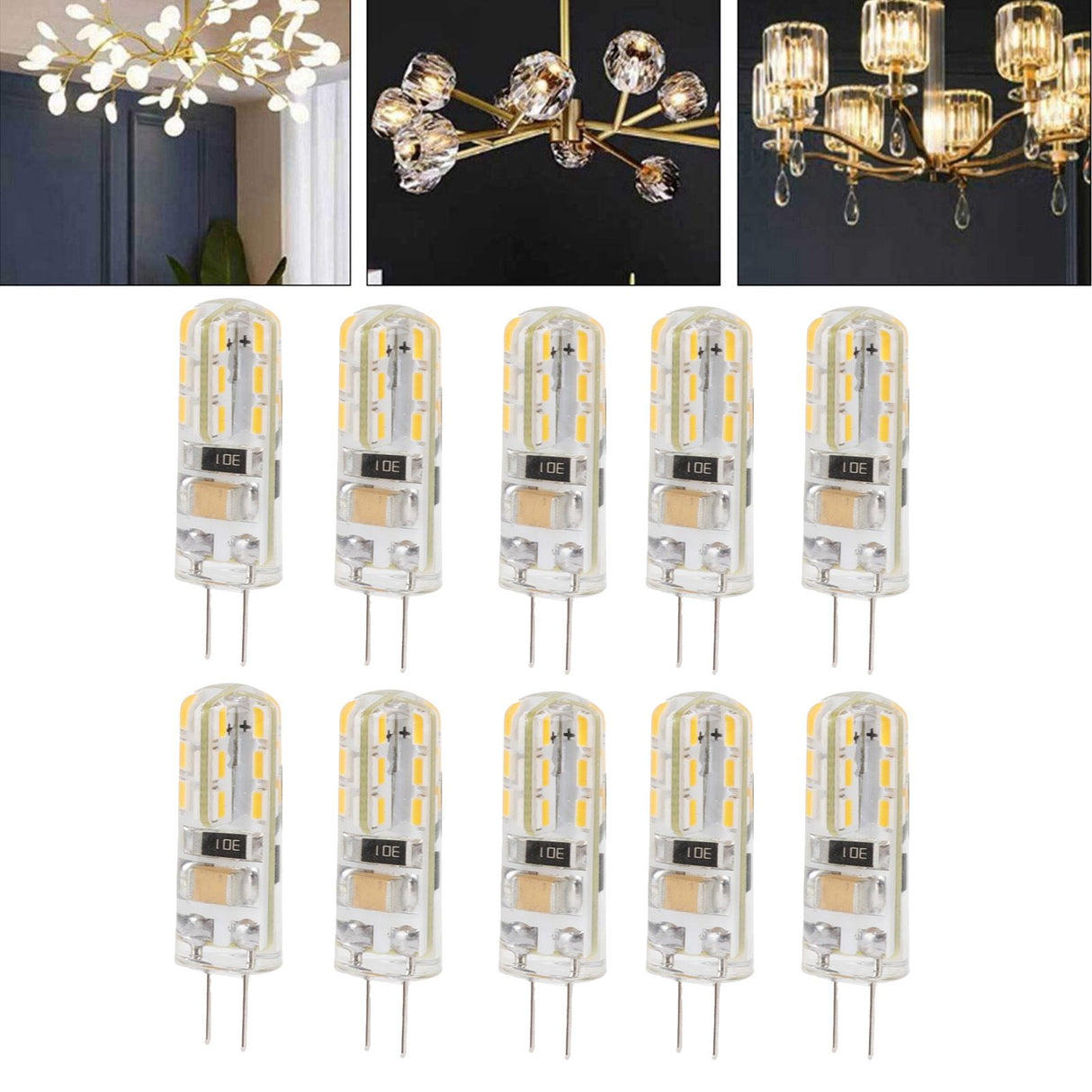 10pcs G4 LED Bulb Double Feet Base 1.5W AC110V 110LM Silicone Light Bulb for Landscape Lighting Courtyard Warm White 3000K