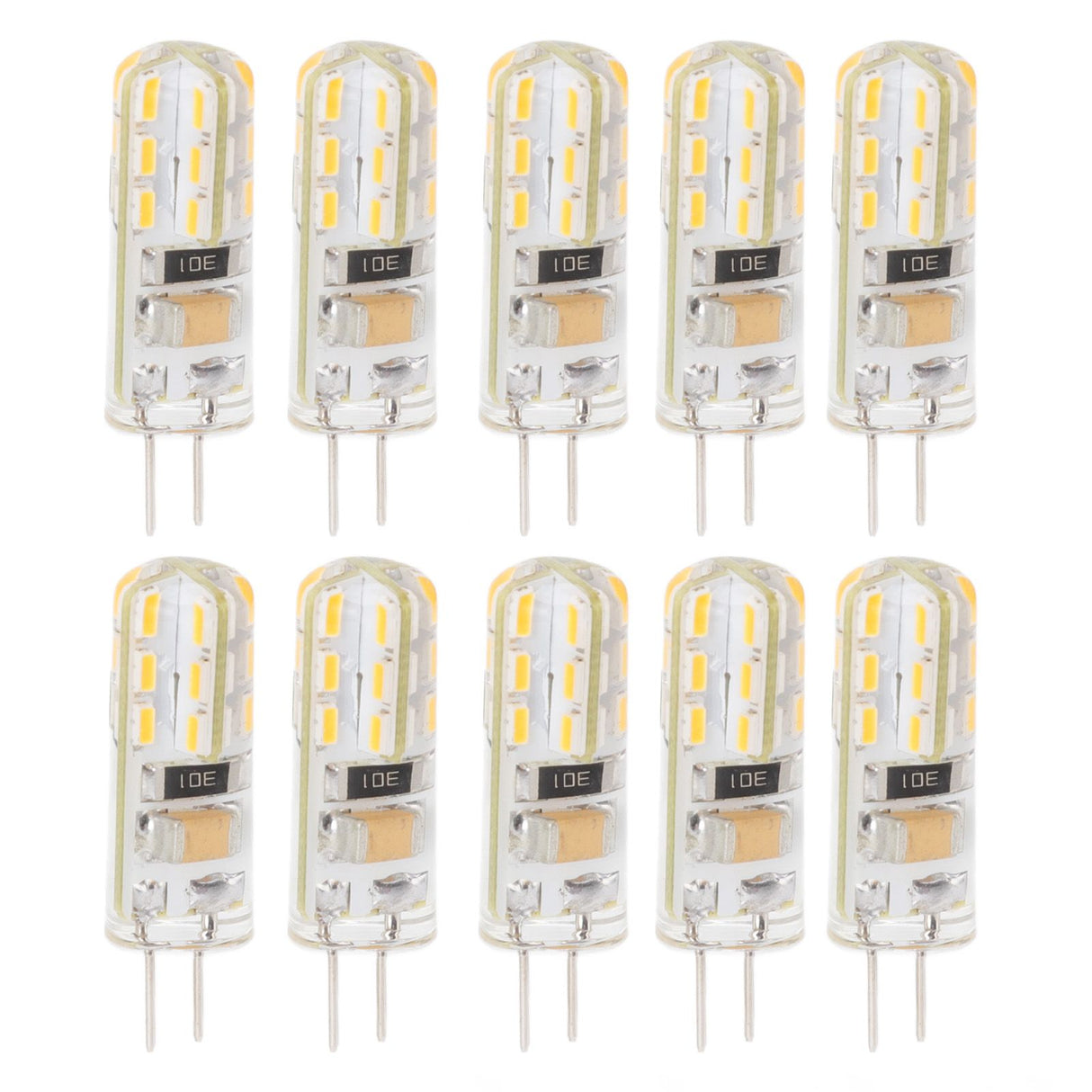 10pcs G4 LED Bulb Double Feet Base 1.5W AC110V 110LM Silicone Light Bulb for Landscape Lighting Courtyard White Light 6000K