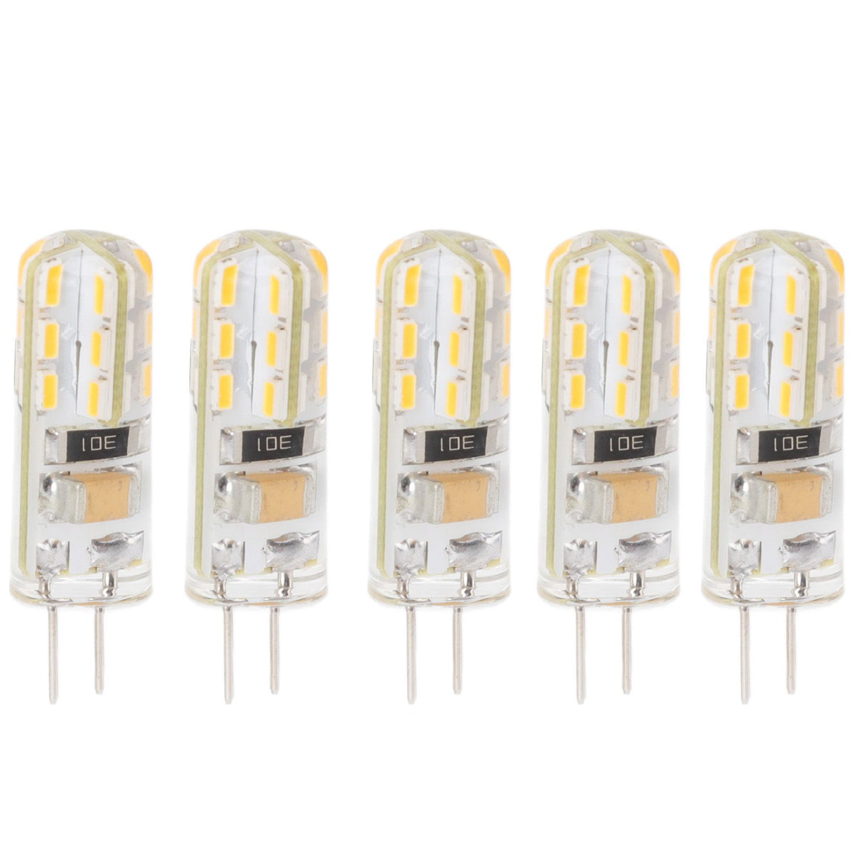 10pcs G4 LED Bulb Double Feet Base 1.5W AC110V 110LM Silicone Light Bulb for Landscape Lighting Courtyard White Light 6000K