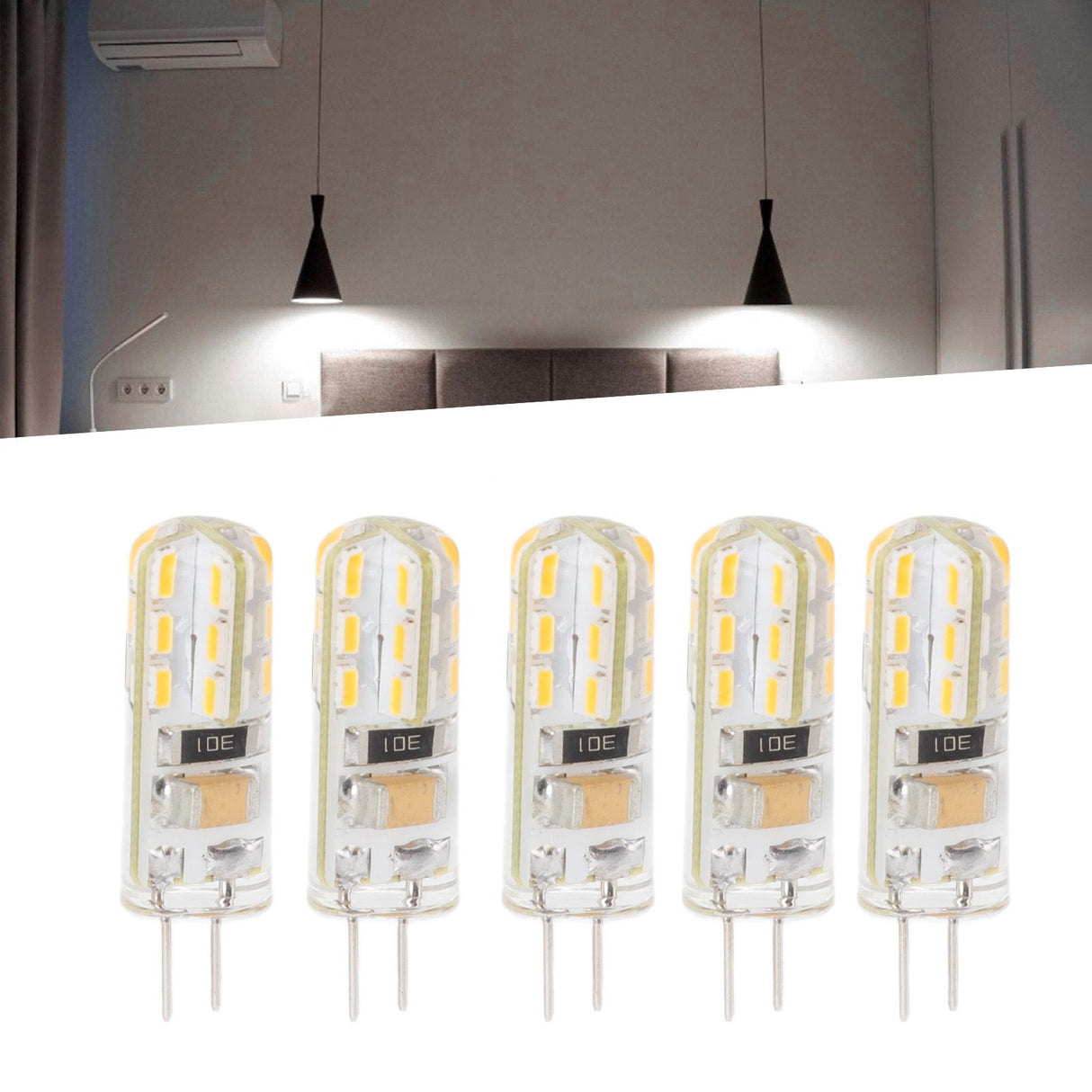 10pcs G4 LED Bulb Double Feet Base 1.5W AC110V 110LM Silicone Light Bulb for Landscape Lighting Courtyard White Light 6000K