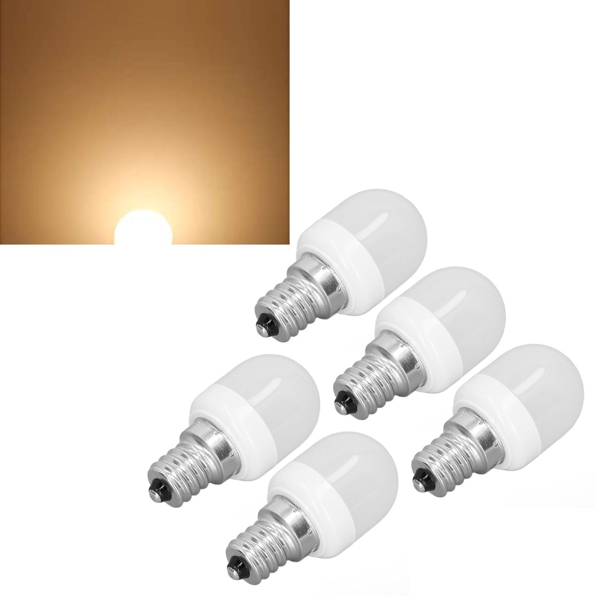 5pcs Light Bulbs E12 Thread Soft Light 1.5W 75LM LED Light Bulbs for Desk Lamp Ceiling Fan Lamp Wall Lamp AC220V Warm Light 6000K