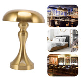 Table Lamp Rechargeable Mushroom Shape 3 Speed Color Temperature Touch Stepless Dimming Night Light for Home Gold