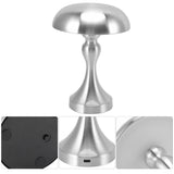 Table Lamp Rechargeable Mushroom Shape 3 Speed Color Temperature Touch Stepless Dimming Night Light for Home Silver - Extra Image