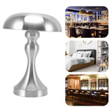 Table Lamp Rechargeable Mushroom Shape 3 Speed Color Temperature Touch Stepless Dimming Night Light for Home Silver