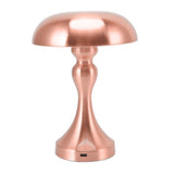Table Lamp Rechargeable Mushroom Shape 3 Speed Color Temperature Touch Stepless Dimming Night Light for Home Copper