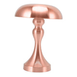Table Lamp Rechargeable Mushroom Shape 3 Speed Color Temperature Touch Stepless Dimming Night Light for Home Copper