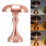 Table Lamp Rechargeable Mushroom Shape 3 Speed Color Temperature Touch Stepless Dimming Night Light for Home Copper - Close-Up Angle