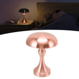 Table Lamp Rechargeable Mushroom Shape 3 Speed Color Temperature Touch Stepless Dimming Night Light for Home Copper